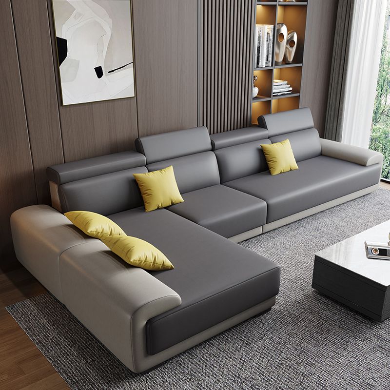 33.46 "H Faux Leather verzonken ARM SOFA & CHAISE VOOR LIDE ROOM