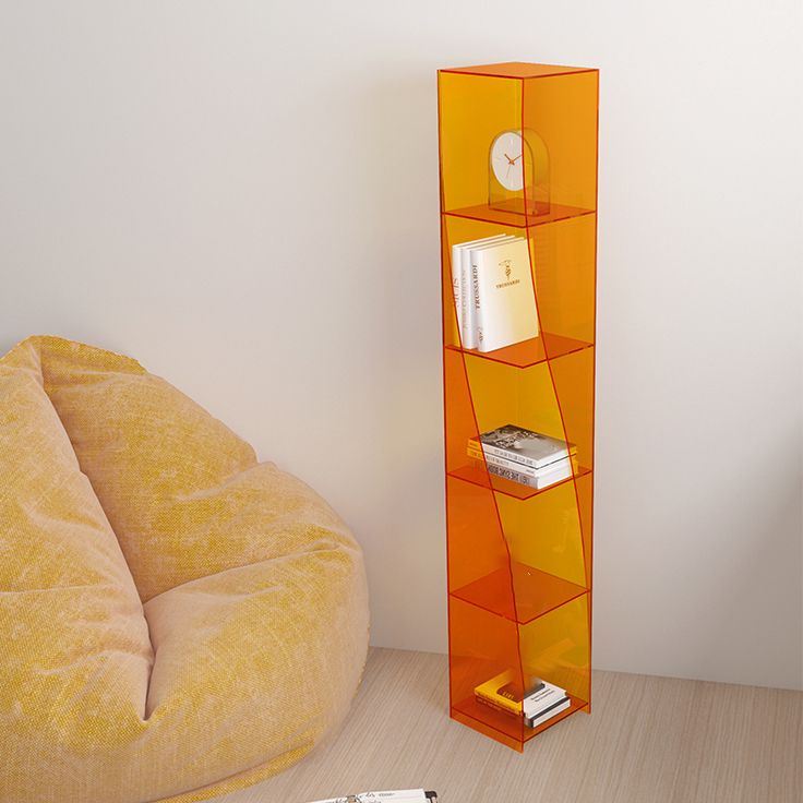 Modern Style Closed Back Bookshelf Vertical Acrylic Bookcase Clearhalo 'Bookcases' 'furn' 'furn_bookcases' 'Furniture' 'Office Furniture' 1200x1200_01e10aeb-4a8b-47f4-9b4f-abcf5b90b3e9