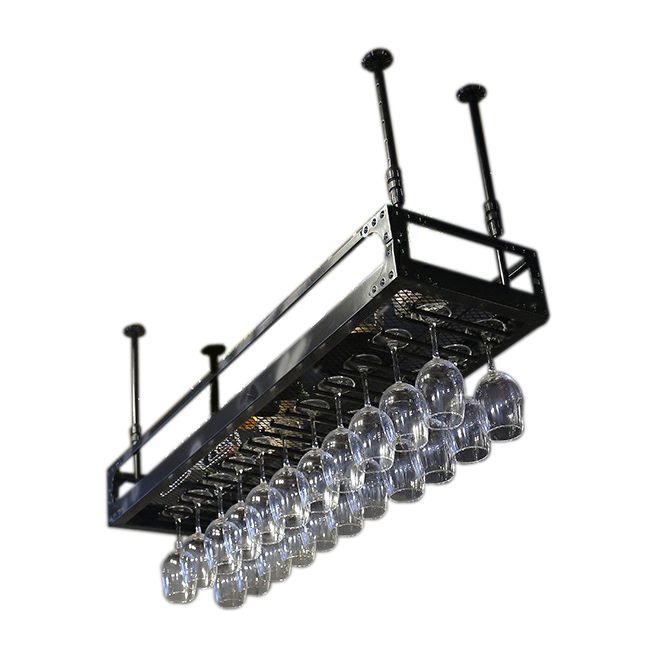 Metal Hanging Wine Holder Rack Modern Style Wine Shelf -47.2"L x 13.8"W x 5.9"H Clearhalo 'furn' 'furn_wine_racks' 'Furniture' 'Kitchen & Dining Furniture' 'Wine Racks' 'wine_racks' 1200x1200_01e10b31-7b3e-4206-9151-f1bfcd53d39b