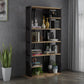 Industrial Style Bookshelf Open Shelf Vertical Metal Shelf with Rectangular Shelves Clearhalo 'Bookcases' 'Furniture' 'furniture_bookcases' 'kitchen' 'kitchen_bookcases' 'Living Room Furniture' 'Office Furniture' 1200x1200_01e424cf-e90e-4a63-b4be-8df14c7298e2