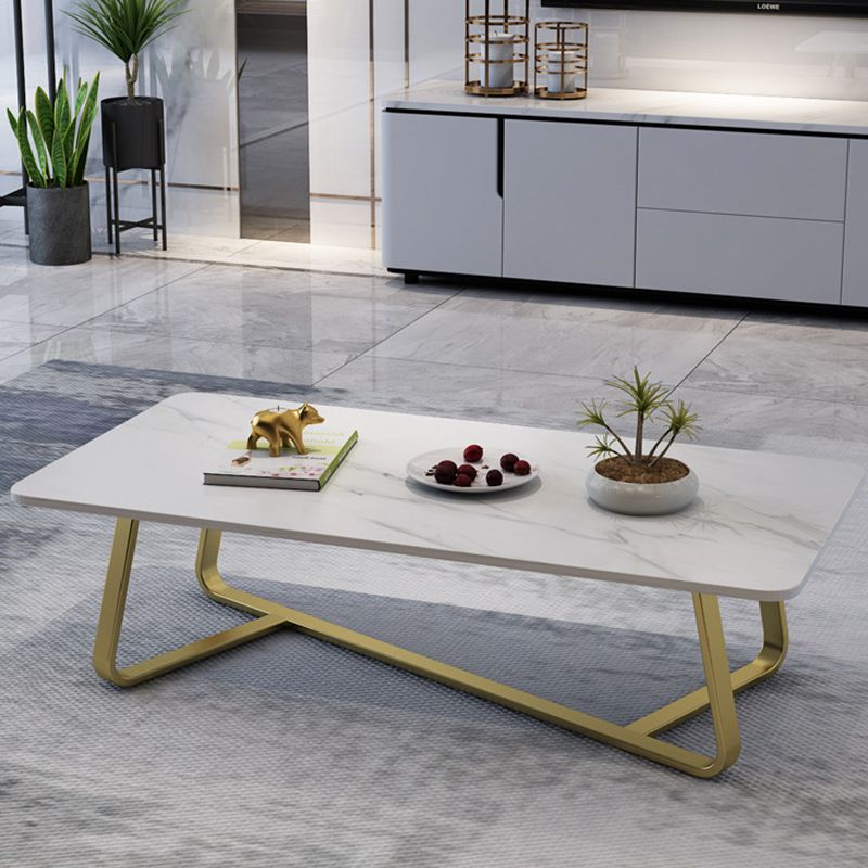 Glam Stop Top Coffee Table with Iron Cross Legs for Living Room Clearhalo 'Coffee & Accent Tables' 'Coffee Tables' 'coffee_tables' 'furn' 'furn_coffee_tables' 'Furniture' 'Living Room Furniture' 1200x1200_01e4adf9-b7e6-49e4-9d37-adcb63ed39a8