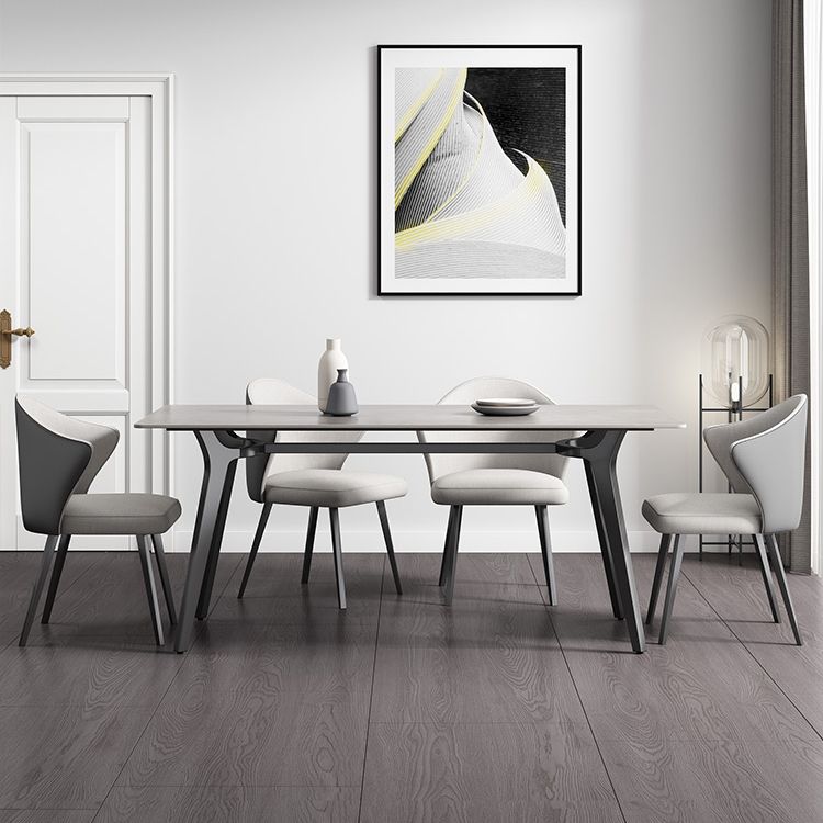 Rectangle Shape Industrial Style Table Sintered Stone Fixed Table for Home Use Clearhalo ' dining_table' 'Dining Tables & Seating' 'Dining Tables' 'furn' 'furn_dining_table' 'Furniture' 'furniture_dining_table' 'Kitchen & Dining Furniture' 'kitchen&dining_furn' 'kitchen' 'kitchen_dining_table' 1200x1200_01e5c3aa-4276-40ef-afe9-2e9bb6255eb6