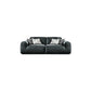 Contemporary Genuine Leather Square Arm Sofa For Living Room