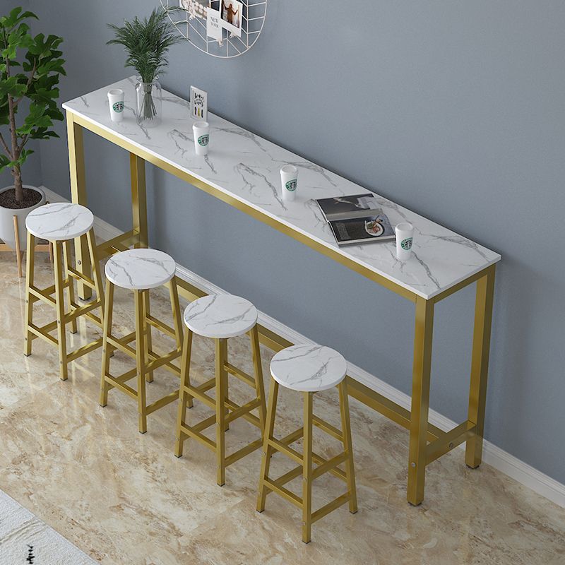 1/4/5 PCs hergestelltes Holzbarset mit Metallhocker für kleine Orte