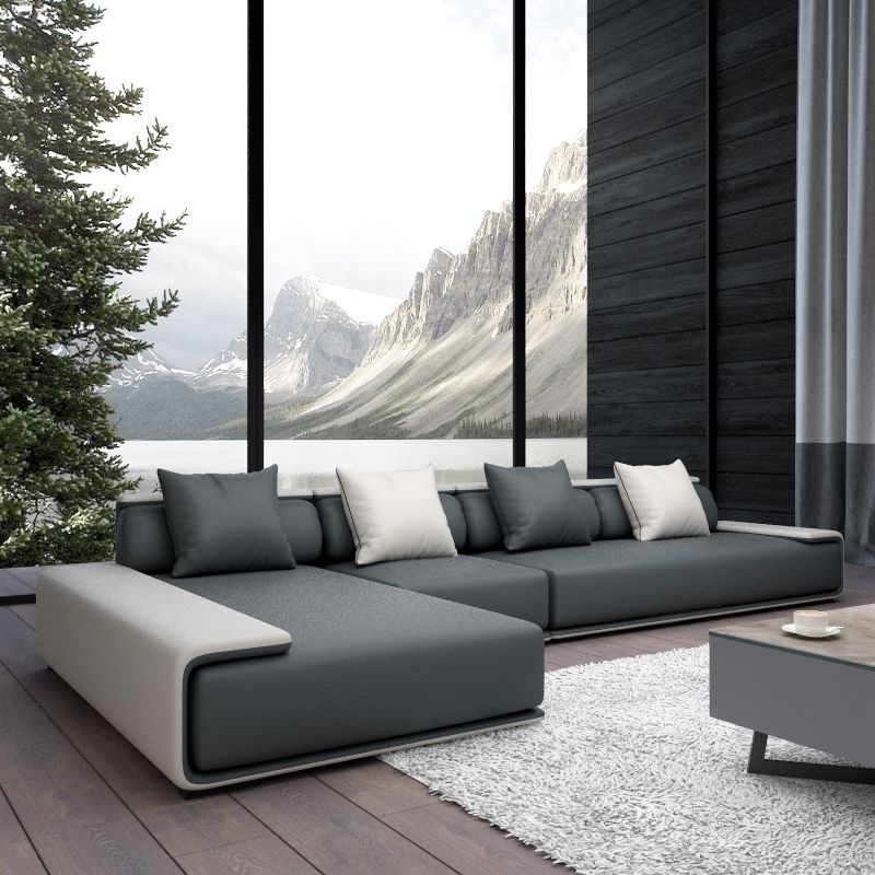 Modern Armless Sectional with Soild Wood Frame for Living Room