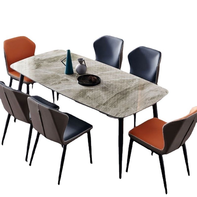 Contemporary Style 1/2/3/5/7 Pieces Dining Chairs Set Rectangle Stone Furniture in Gray Clearhalo 'Dining Room Sets' 'Dining Tables & Seating' 'dining_room_set' 'furn' 'furn_dining_room_set' 'Furniture' 'Kitchen & Dining Furniture' 1200x1200_01e87a1f-2df9-4893-bd79-637b7b9ee793