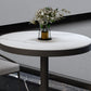 Metalen moderne ronde eettafel Gesinterde stenen tafel voor eetkamer en keuken