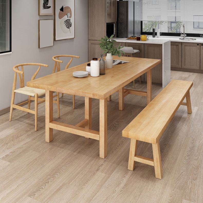 Simple Kitchen Rectangle Dining Table Solid Wood Khaki Dining Table with Double Pedestal Bases Clearhalo ' dining_table' 'Dining Tables & Seating' 'Dining Tables' 'furn' 'furn_dining_table' 'Furniture' 'furniture_dining_table' 'Kitchen & Dining Furniture' 'kitchen&dining_furn' 'kitchen' 'kitchen_dining_table' 1200x1200_01eb3d87-a65c-44f8-bdfc-3bc390494de6