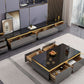 Glass TV Stand Console Enclosed Storage TV Console with Drawers Clearhalo 'furn' 'furn_tv_stands_entertainment_centers' 'Furniture' 'Living Room Furniture' 'TV Stands & Entertainment Centers' 'TV Stands & Media Storage Furniture' 'tv_stands_entertainment_centers' 1200x1200_01eb7482-5545-4ee2-8958-db4af55dbecd