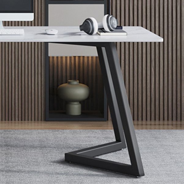 Escritorio de escritura de 29.5 "H escritorio de oficina contemporáneo con patas de metal