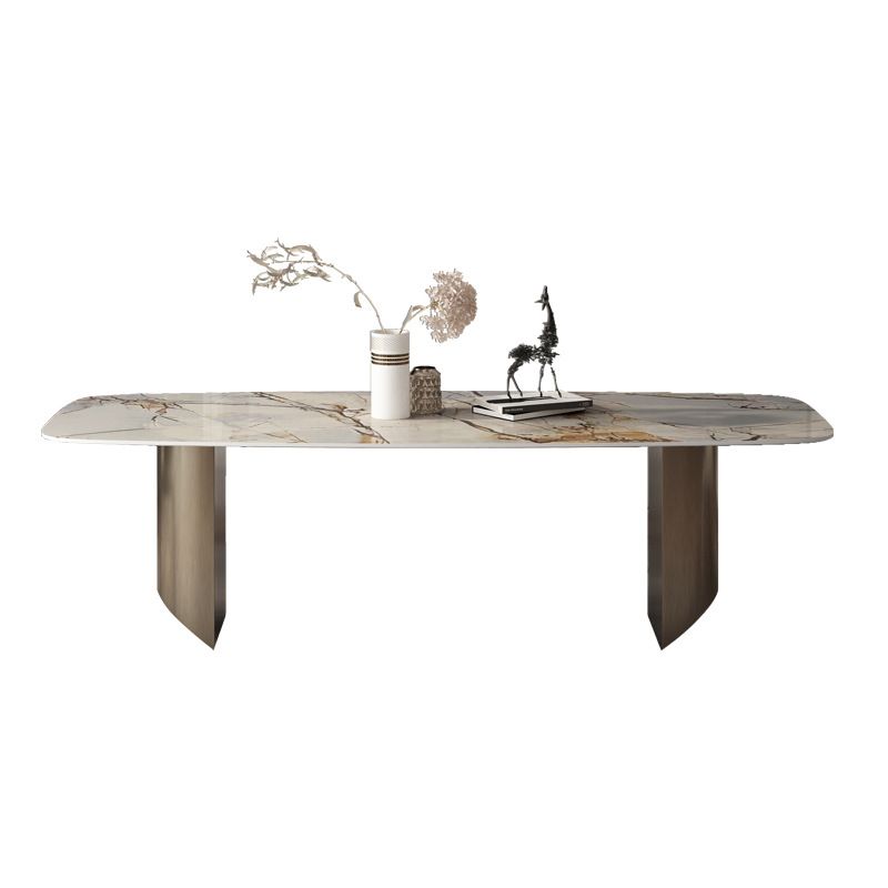 Minimalist Sintered Stone Rectangle Dining Set White Standard Dining Set for Kitchen Clearhalo 'Dining Room Sets' 'Dining Tables & Seating' 'dining_room_set' 'furn' 'furn_dining_room_set' 'Furniture' 'furniture_dining_room_set' 'Kitchen & Dining Furniture' 'kitchen&dining_furn' 'kitchen' 1200x1200_01ed2181-64b3-469e-abf7-b8180f819c55