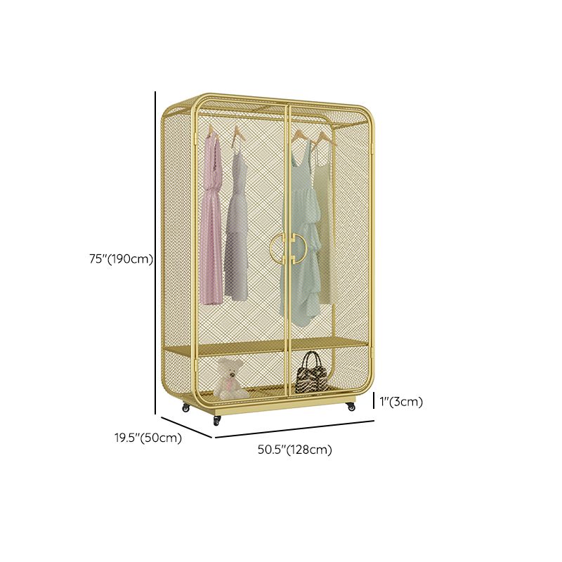 Modern Style Wardrobe Closet Metal Wardrobe Cabinet for Bedroom Clearhalo 'Armoires & Wardrobes' 'armoires_wardrobes' 'Bedroom Furniture' 'furn' 'furn_armoires_wardrobes' 'Furniture' 1200x1200_01ee210c-9d11-43d2-9259-6ee5f7b3df5c