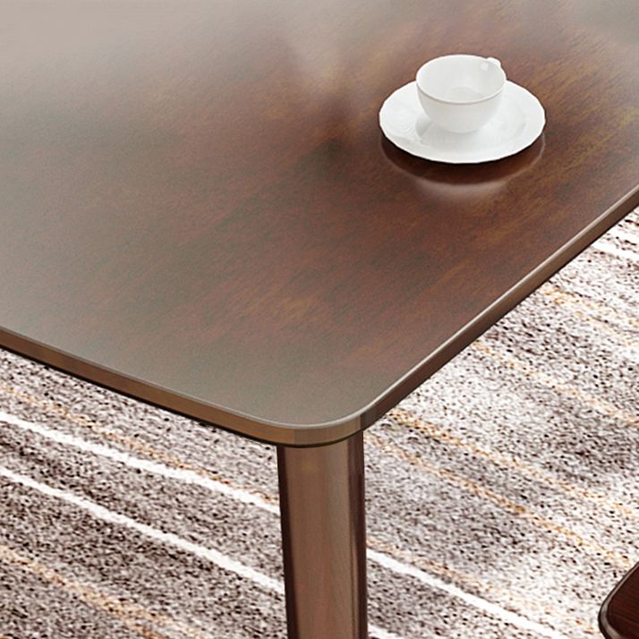 Rectangle 4 Legs Modern Dining Table Brown Tone Fixed Table with Solid Wood Clearhalo ' dining_table' 'Dining Tables & Seating' 'Dining Tables' 'Furniture' 'furniture_dining_table' 'Kitchen & Dining Furniture' 'kitchen&dining_furn' 'kitchen' 'kitchen_dining_table' 1200x1200_01ee4dbb-cdc1-41df-bead-d55b7e7b0187