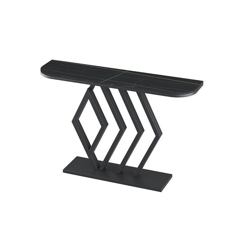 Stone Half Moon Console Table 31.5 "Mesa de acento de 1 estante de altura para Hall