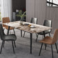 Modern Dinette Set with Solid Back Chairs 1/4/5/6/7 Pcs Stone Top Dining Table Set Clearhalo 'Dining Room Sets' 'Dining Tables & Seating' 'dining_room_set' 'furn' 'furn_dining_room_set' 'Furniture' 'Kitchen & Dining Furniture' 1200x1200_01efe104-0bbe-40d1-8e52-5c6e8ec4da3e