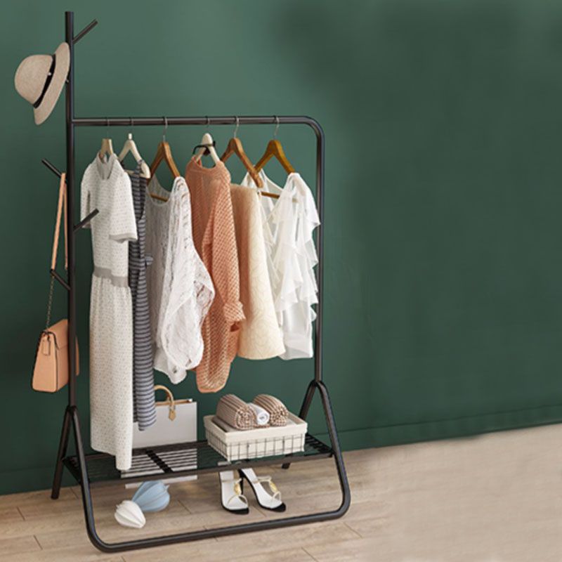 Modern Hall Stand Metal Hanging Rail Stanking y 5 ganchos Kit de entrada