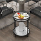 Glam Metal Storage End Table Double Tier Side Table for Living Room