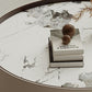 Contemporary Coffee Table Round Slate Drum Coffee Cocktail Table