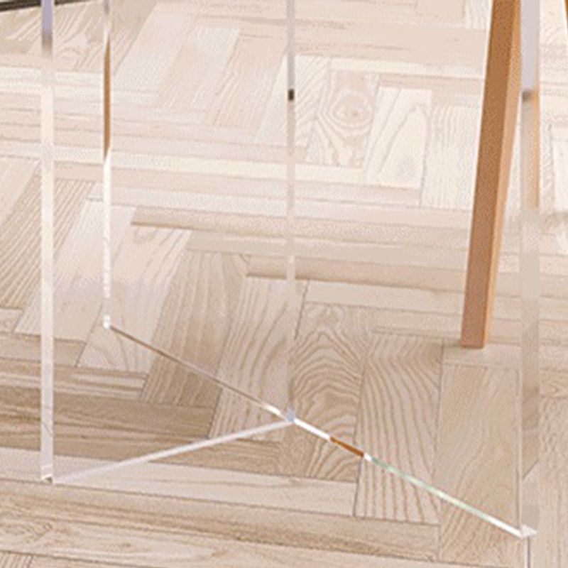 Table de bois massif moderne pour table rectangle de restaurant avec base acrylique