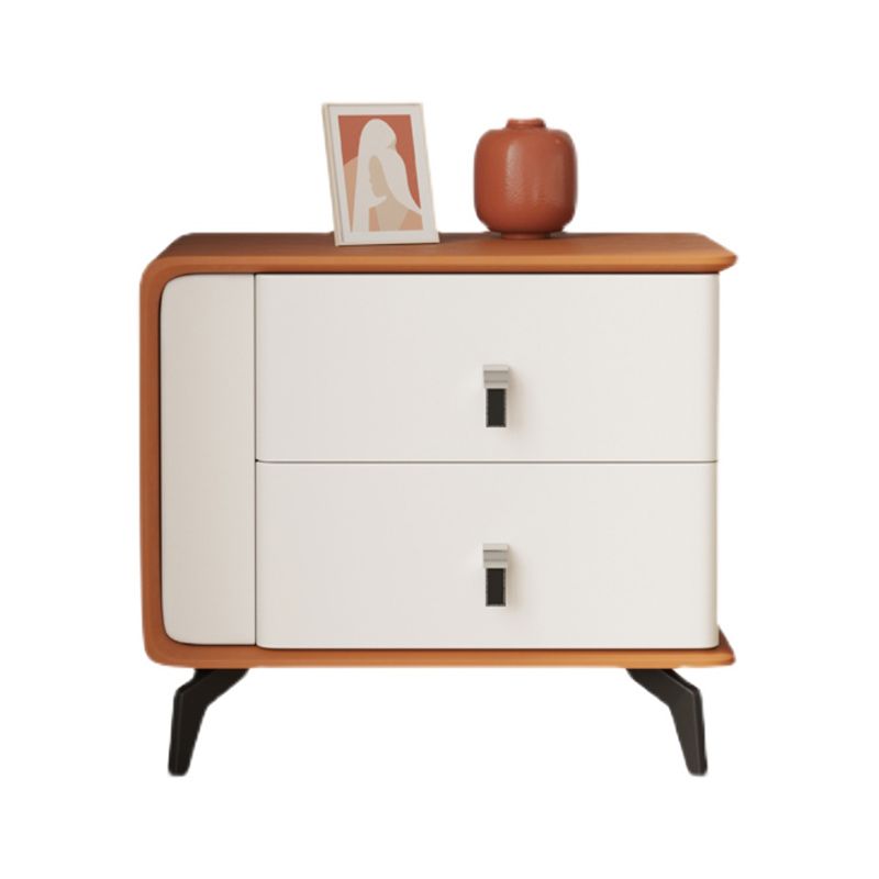 Modern Faux Leather Night Table 19'' Tall 2-Drawer Nightstand with Legs Clearhalo 'Bedroom Furniture' 'furn' 'furn_night_stand' 'Furniture' 'night_stand' 'Nightstands' 1200x1200_01f4b8dd-5e77-4928-ab2f-5b0d842a0ff4