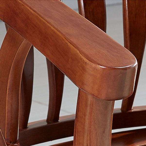 Traditional Dining Arm Chair Matte Finish Solid Wood Windsor Guest Chair with Four Legs