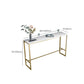 Glam Bar Height Table White Faux Marble Top Bistro Bar Table with Metal Base Clearhalo 'Bar Furniture' 'Bar Tables' 'bar_tables' 'furn' 'furn_bar_tables' 'Furniture' 'Kitchen & Dining Furniture' 1200x1200_01fa7374-1dfc-4b62-89b3-e55fd7618c7a