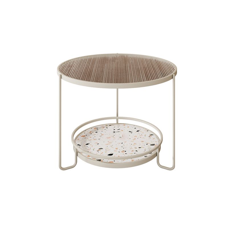 Round Minimalist Coffee Table Glass Top Steel Coffee Table for Living Room Clearhalo 'Coffee & Accent Tables' 'Coffee Tables' 'coffee_tables' 'furn' 'furn_coffee_tables' 'Furniture' 'Living Room Furniture' 1200x1200_01fbb3c7-ef6e-4a69-aa42-bec662adb34d