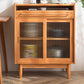 36.22"Tall 1- Drawer Wooden Cabinet , Glass Paned Rectangle Accent Cabinet