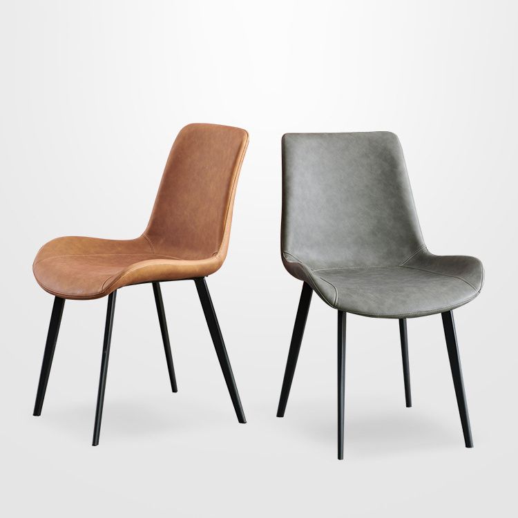 PU Leather Contemporary Restaurant Side Chair Parsons Multi-color Dining Chair Clearhalo ' kitchen&dining_furn' 'Dining Chairs' 'Dining Tables & Seating' 'dining_chair' 'furn' 'furn_dining_chair' 'Furniture' 'furniture_dining_chair' 'Kitchen & Dining Furniture' 'kitchen' 1200x1200_01fc0f54-b7b9-4fba-8e58-e91cdd7198b9