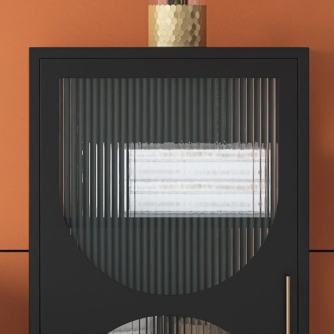 Living Room Minimalism Kitchen Server Glass Door Metal Frame Dining Server Clearhalo 'buffet_sideboard' 'Buffets & Sideboards' 'furn' 'furn_buffet_sideboard' 'Furniture' 'Kitchen & Dining Furniture' 1200x1200_01fceb3a-8709-4488-bd7f-3fdcf23c90f5