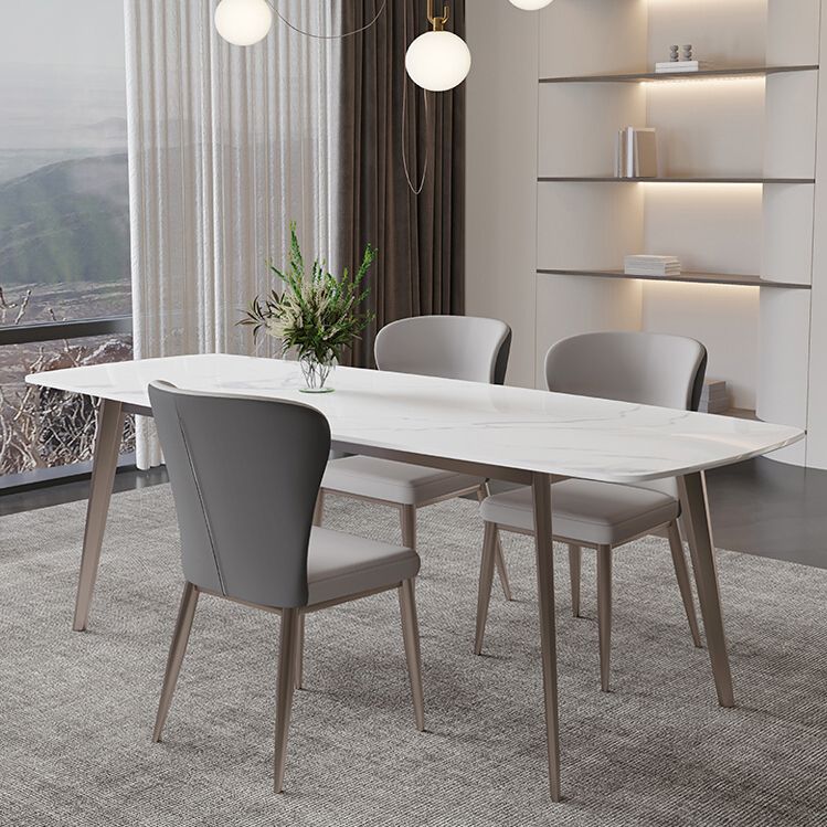 Modern Scratch Resistant Dining Table Sintered Stone Rectangle Table with 4 Legs Base Clearhalo ' dining_table' 'Dining Tables & Seating' 'Dining Tables' 'Furniture' 'furniture_dining_table' 'Kitchen & Dining Furniture' 'kitchen&dining_furn' 'kitchen' 'kitchen_dining_table' 1200x1200_01fd9ad0-3674-4625-b2cd-d27853f9bdff