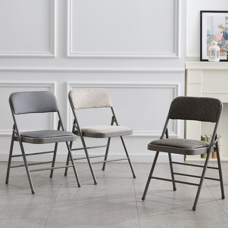 Contemporary Metal Dining Chair Home Armless Folding Open Back Dining Side Chair Clearhalo ' kitchen&dining_furn' 'Dining Chairs' 'Dining Tables & Seating' 'dining_chair' 'furn' 'furn_dining_chair' 'Furniture' 'furniture_dining_chair' 'Kitchen & Dining Furniture' 'kitchen' 1200x1200_0200efee-679b-446a-a728-2b973c5648e9