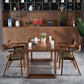 Solid Wood Top Dining Table Contemporary Rectangle Table with Sled Base