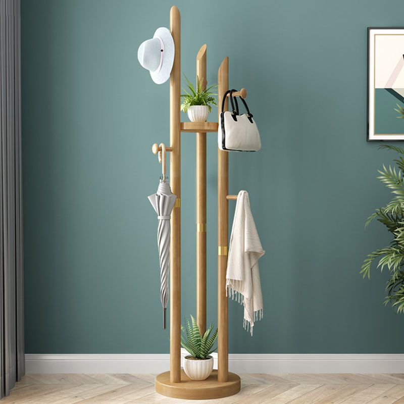 Mid Century Modern Hall Stand Wooden Hall Stand with Storage Shelf Organizer Clearhalo 'Entry & Mudroom Furniture' 'furn' 'furn_hall_tree_coat_racks' 'Furniture' 'Hall Trees & Coat Racks' 'hall_tree_coat_racks' 1200x1200_02023792-ebdb-41f6-aa50-e386803c7570