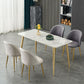 Glam Dining Side Chairs for Home Use Cushioned Armless Chair with Gold Legs Clearhalo ' kitchen&dining_furn' 'Dining Chairs' 'Dining Tables & Seating' 'dining_chair' 'furn' 'furn_dining_chair' 'Furniture' 'furniture_dining_chair' 'Kitchen & Dining Furniture' 'kitchen' 1200x1200_0203f8b8-0859-4f3b-adbb-dabe7beef69b