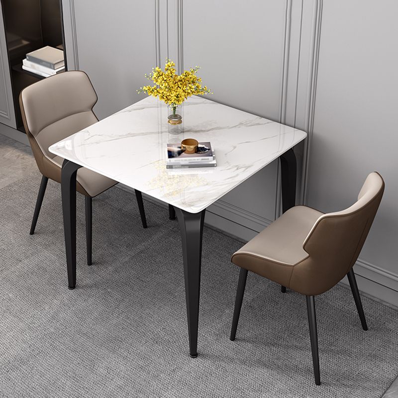 Industrial Square Shape Standard Dining Table Sintered Stone Top Dining Table for Kitchen Clearhalo ' dining_table' 'Dining Tables & Seating' 'Dining Tables' 'furn' 'furn_dining_table' 'Furniture' 'furniture_dining_table' 'Kitchen & Dining Furniture' 'kitchen&dining_furn' 'kitchen' 'kitchen_dining_table' 1200x1200_0206c4bd-a3db-4eb7-b41c-7529af87d783