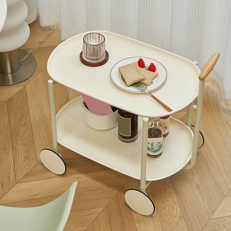 Tapa de la esquina superior de la bandeja con mesa auxiliar de acento de almacenamiento y ruedas