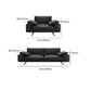 Leather Sofa in Black Stain Resistant Living Room Seating with Pillows