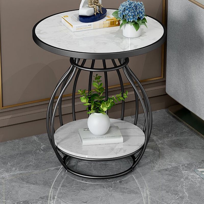 Modern Luxurious Metal Side Table Round Frame Sofa Side Accent Table Clearhalo 'Coffee & Accent Tables' 'End & Side Tables' 'end_side_tables' 'furn' 'furn_end_side_tables' 'Furniture' 'Living Room Furniture' 1200x1200_020918fe-479f-4e7d-b9d4-5bced7a3de6e