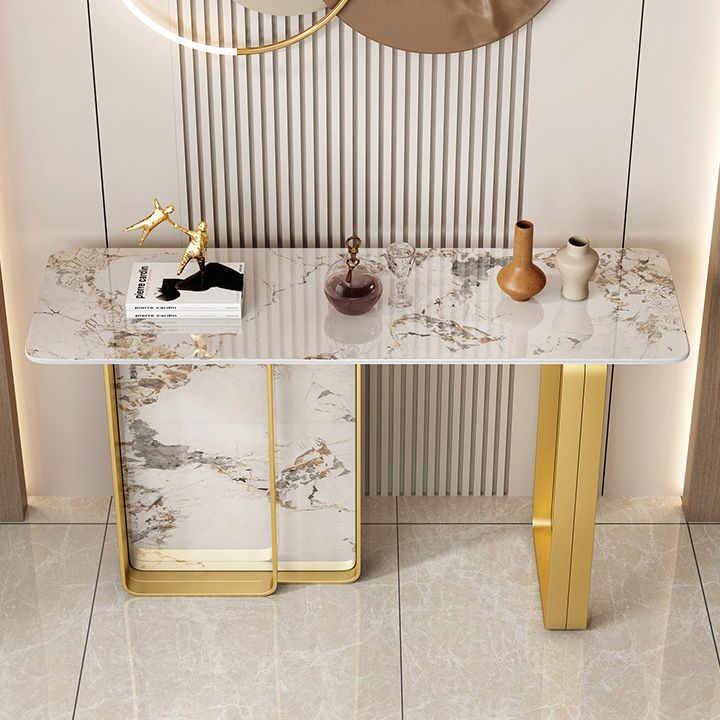 12 inch Wide Accent Table Rectangle Shape Stone Console Table for Hall Clearhalo 'Console Tables' 'console_tables' 'Entry & Mudroom Furniture' 'furn' 'furn_console_tables' 'Furniture' 1200x1200_02093774-2b3b-4de7-b333-1986ac5585e1