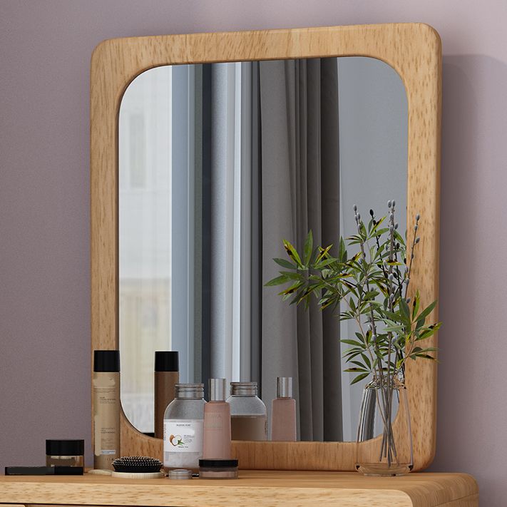 Table de bureau de vanité de maquillage scandinave en blanc et brun pour la chambre