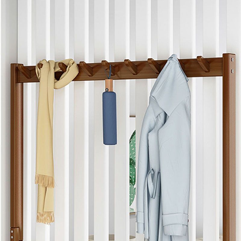 Modern Style Coat Rack Plain Solid Wood Free Standing Coat Hooks Design with Shoes Storage Clearhalo 'Entry & Mudroom Furniture' 'furn' 'furn_hall_tree_coat_racks' 'Furniture' 'Hall Trees & Coat Racks' 'hall_tree_coat_racks' 1200x1200_0209c131-62e5-4403-9a41-a027fa356a1c