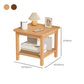 Modernistic Side Table Double Tier Wood Accent Side Table with Shelf