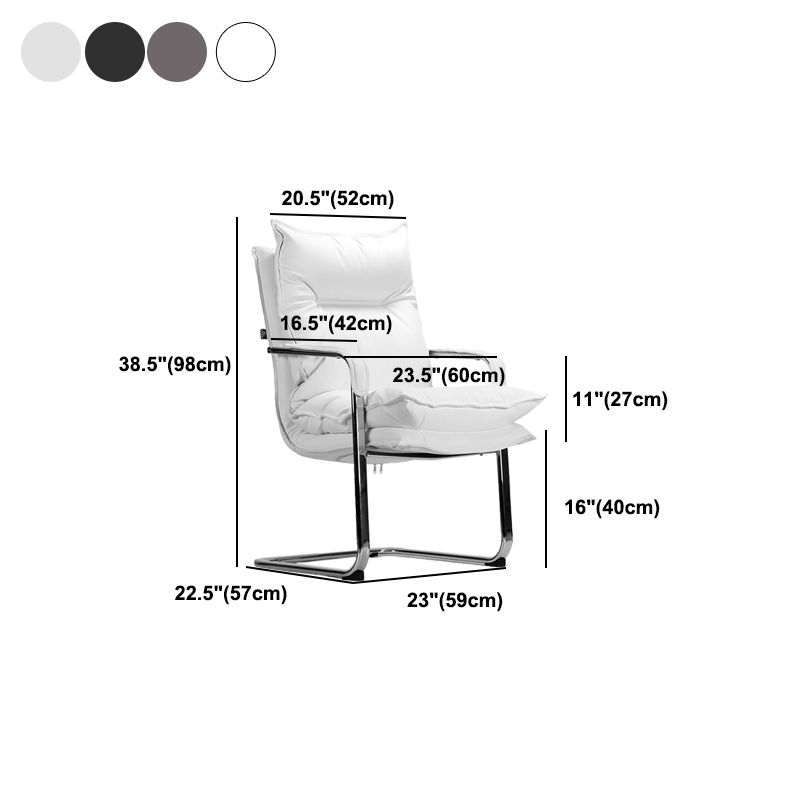 Silver Aluminium Modern Desk Chair with High Back Conference Chair Clearhalo 'furn' 'furn_office_chair' 'Furniture' 'furniture_office_chair' 'Office Chairs' 'Office Furniture' 'office_chair' 1200x1200_020c38b3-76bf-467f-a1c9-1d23637875bb