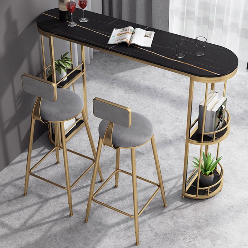 Glam White Stone Bar Dining Table Oval Indoor Bistro Table with Shelve Clearhalo 'Bar Furniture' 'Bar Tables' 'bar_tables' 'furn' 'furn_bar_tables' 'Furniture' 'furniture_bar_tables' 'Kitchen & Dining Furniture' 'kitchen&dining_furn' 'kitchen' 1200x1200_020f16be-cb75-40ad-b9b2-e1a071dc7b3a