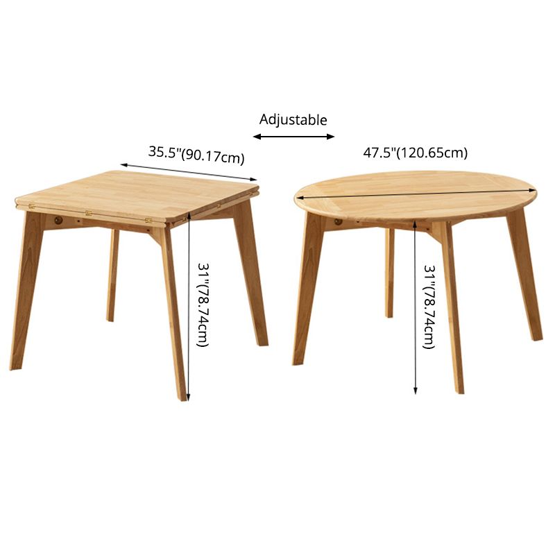 Modern Wood Adjustable Kitchen Dining Set 4 Leg Base Table with Folding Leaf Clearhalo 'Dining Room Sets' 'Dining Tables & Seating' 'dining_room_set' 'Furniture' 'furniture_dining_room_set' 'Kitchen & Dining Furniture' 'kitchen&dining_furn' 'kitchen' 1200x1200_020fb2c4-2811-4814-9193-0f1e3e582fc0