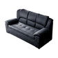 Modern Leather Pillow Top Arms Sleeper Sofa Biscuit Back Sofa Bed