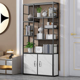 Contemporary 70.87" H Metal Shelf Open Bookcase for Living Room Clearhalo 'Bookcases' 'furn' 'furn_bookcases' 'Furniture' 'Office Furniture' 1200x1200_021146d5-2d95-4054-abdd-17597f8270b1