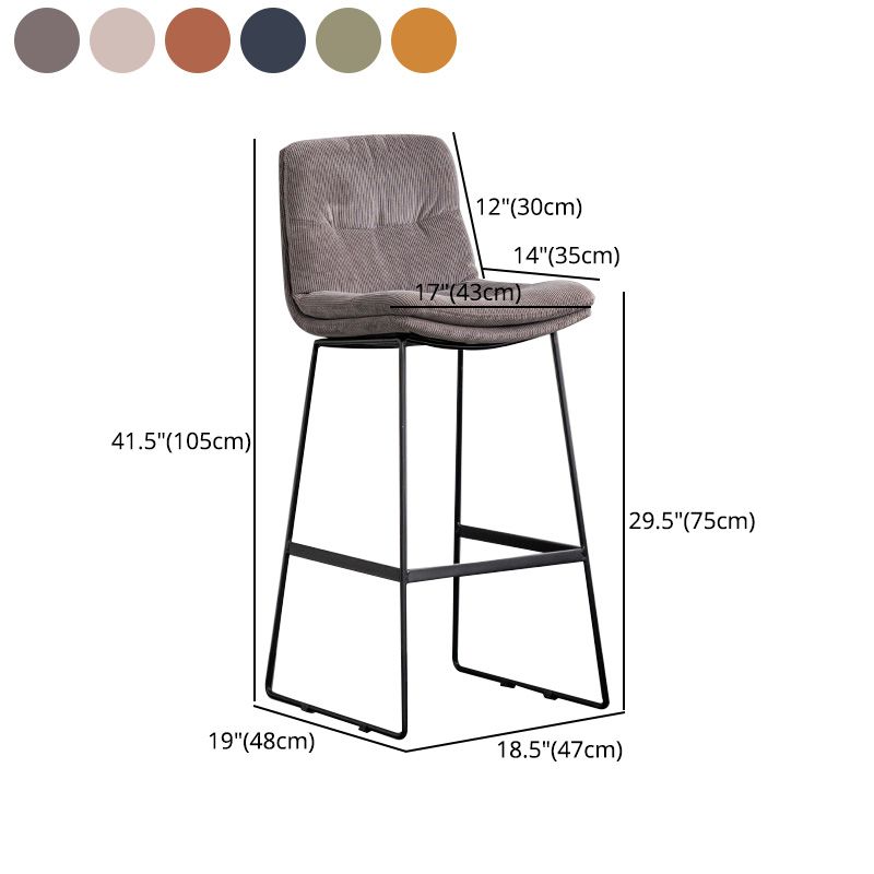 Scandinavian Armless Beauty Salon Stool Matte Finish Upholstered Bar Stools Clearhalo 'Bar Furniture' 'Bar Stools' 'bar_stools' 'furn' 'furn_bar_stools' 'Furniture' 'furniture_bar_stools' 'Kitchen & Dining Furniture' 1200x1200_0213818a-7ec0-4c7a-a656-c11f27697821
