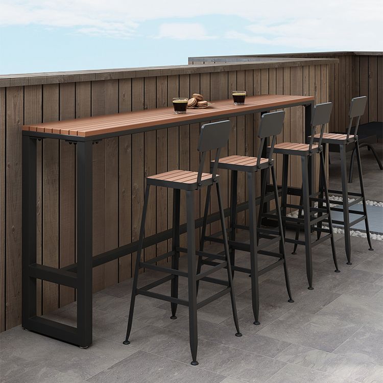Modern 1/5 Pieces Bar Table Set Rectangle Plastic Wood Counter Table for Courtyard Clearhalo 'Bar Furniture' 'furn' 'furn_home_bar_bar_sets' 'Furniture' 'Home Bars & Bar Sets' 'home_bar_bar_sets' 'Kitchen & Dining Furniture' 1200x1200_021519bb-5f70-4e67-923e-3f48c1b0e90e